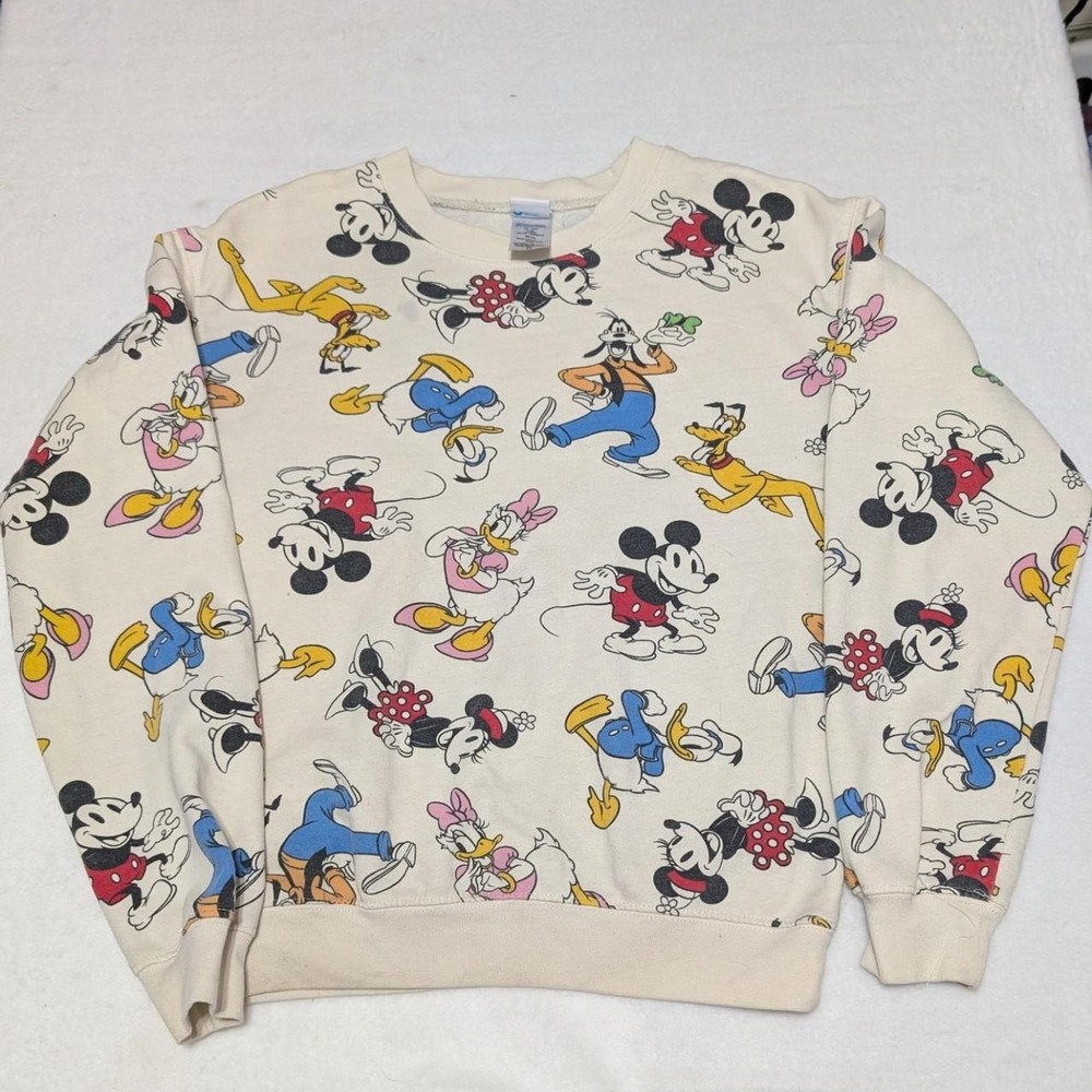 Disney Mickey and Friends cream sweatshirt size xs
